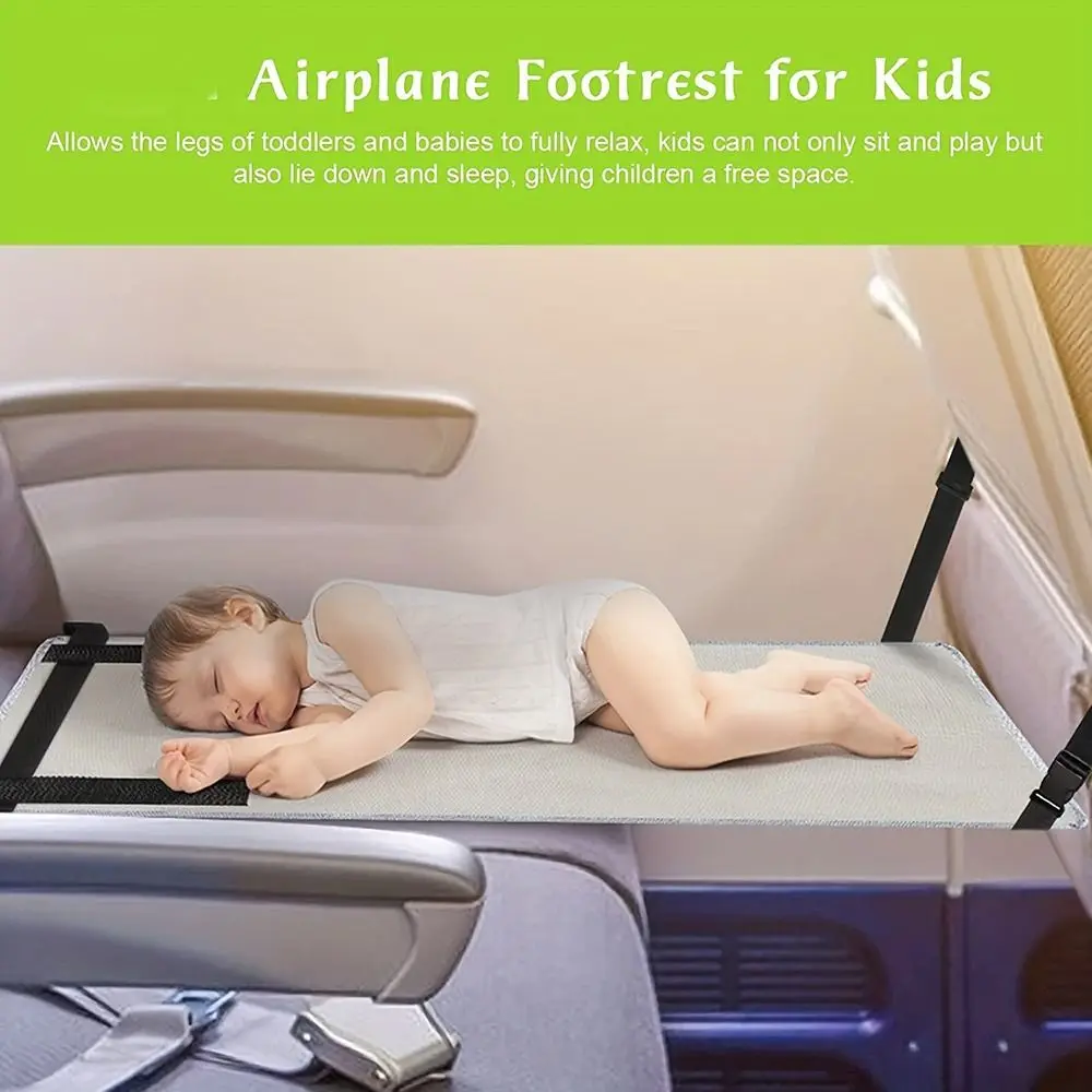 Children's Travel Portable Airplane Bed Cute Cartoon Oxford Foot Leg Rest Airplane Hammock Kids