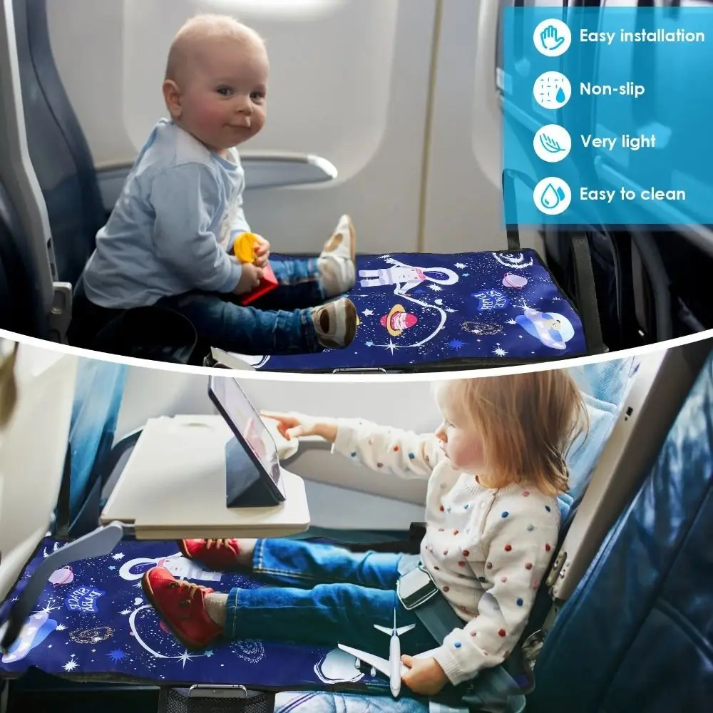 Children's Travel Portable Airplane Bed Cute Cartoon Oxford Foot Leg Rest Airplane Hammock Kids