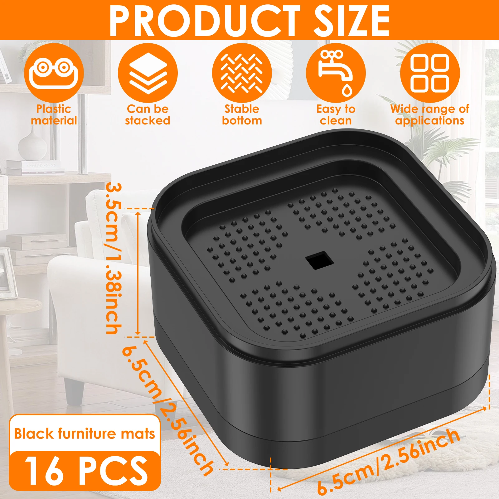 8-32Pcs Furniture Risers Heavy Duty Bed Chair Table Heightening Foot Pad Non-slip Floor Protecto Furniture Feet Leg Lift