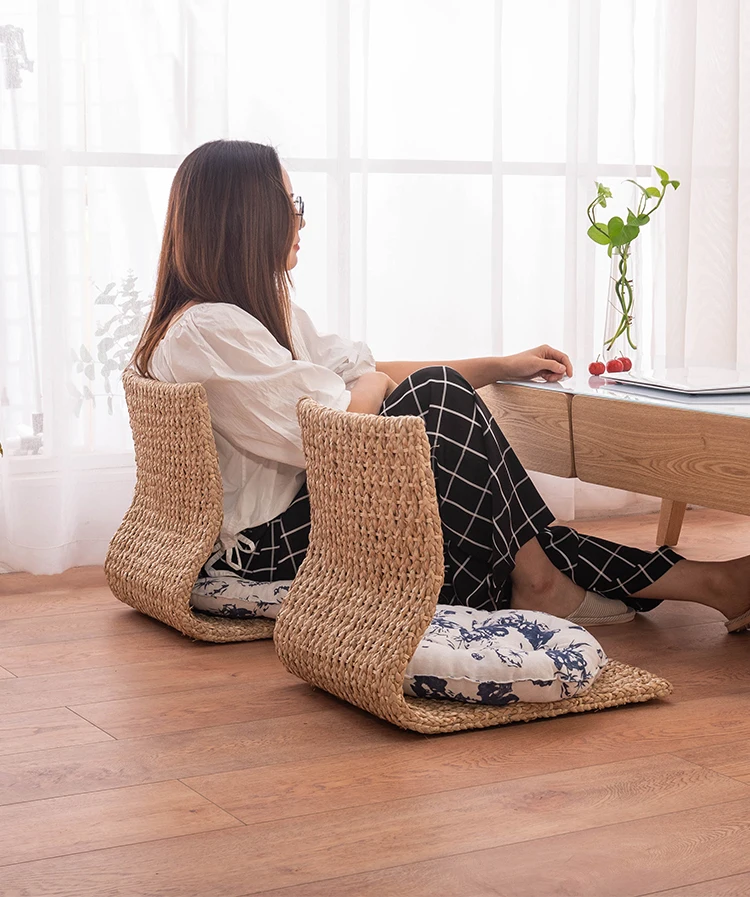 Japanese-style Tatami Chair Legless Straw Rattan Chairs Bed Bay Window Computer Seat Bedroom Dormitory Putuan Sitting Pier