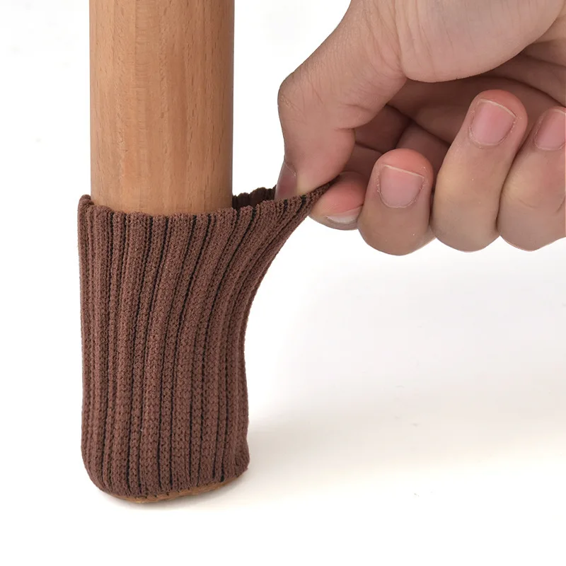 24Pcs Knitted Silent Furniture Legs Socks High Elastic Feet Socks Floor Protectors with Anti-Slip Pads Thick Chair Feet Covers