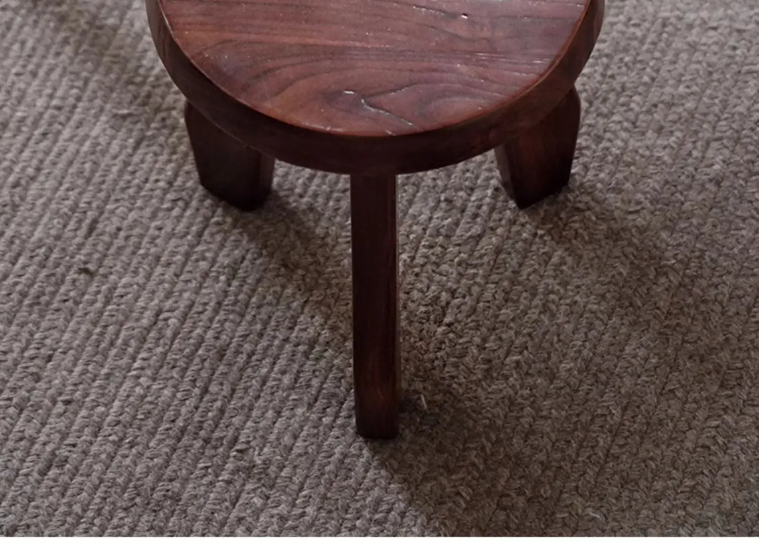 Japanese Elm Wood Step Stools Wabi-Sabi Style Low Bench Minimalist Entryway Seat Rustic Side Table for Living Room & Bedroom