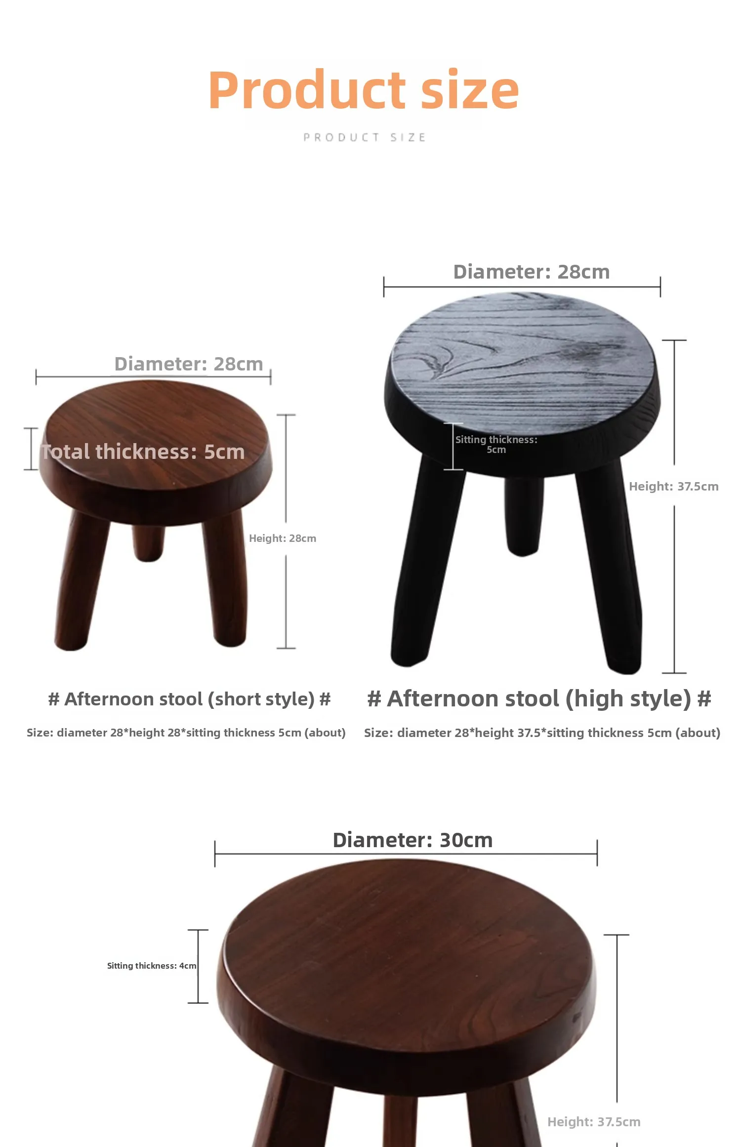 Japanese Elm Wood Step Stools Wabi-Sabi Style Low Bench Minimalist Entryway Seat Rustic Side Table for Living Room & Bedroom