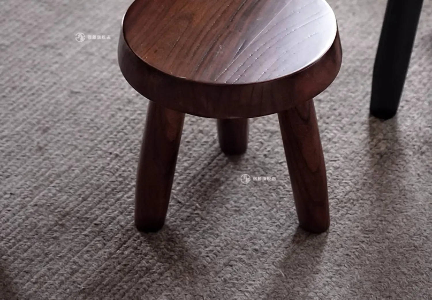 Japanese Elm Wood Step Stools Wabi-Sabi Style Low Bench Minimalist Entryway Seat Rustic Side Table for Living Room & Bedroom