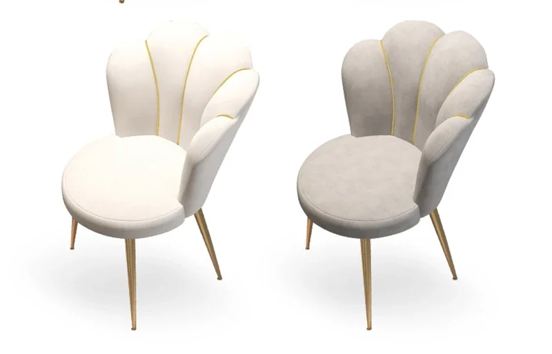 Nordic Chairs Home Furniture Luxury Dining Chair Living room Reception Soft Velvet Backrest Manicure Leisure Makeup Stool ins
