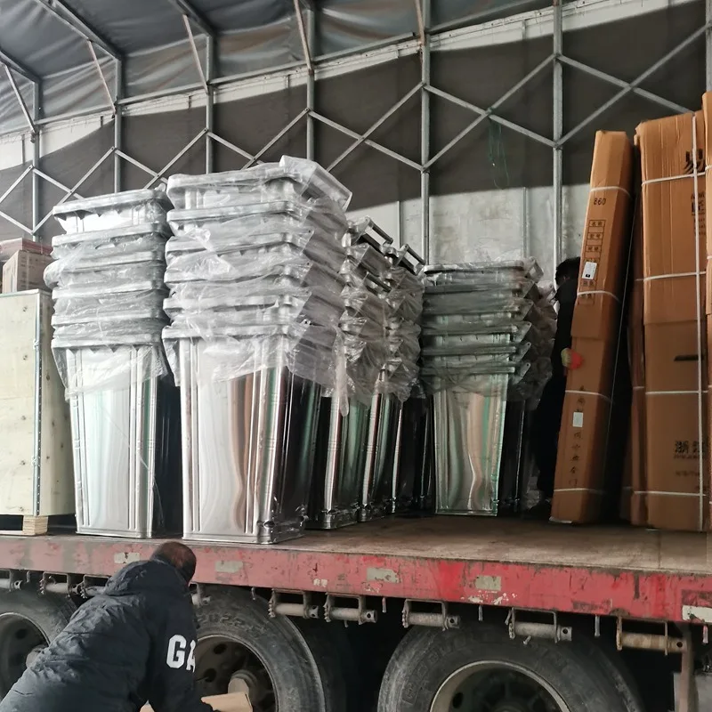 240L stainless steel trash can large 120 marine metal trailer nut shell box outdoor 240 liters can spot