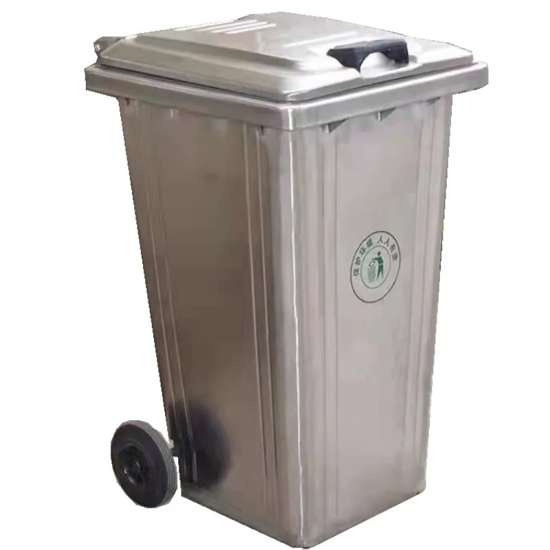 240L stainless steel trash can large 120 marine metal trailer nut shell box outdoor 240 liters can spot