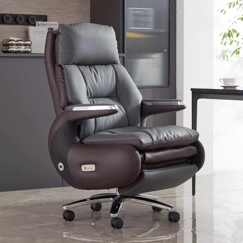 Electric Massage Office Chair, Reclining From 90-160°, with Button Control for Micro-vibration Massage, Suitable for Office Use.