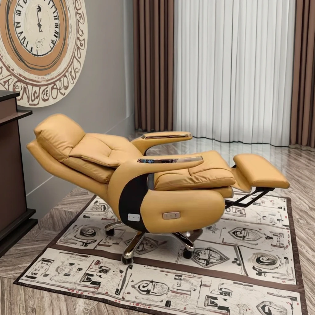 Electric Massage Office Chair, Reclining From 90-160°, with Button Control for Micro-vibration Massage, Suitable for Office Use.