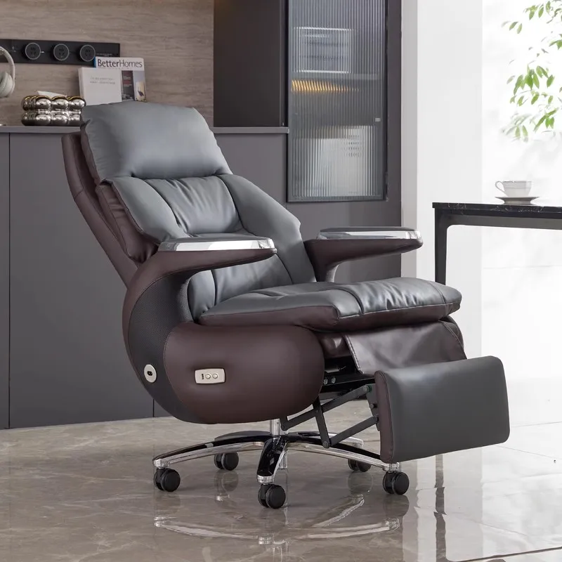 Electric Massage Office Chair, Reclining From 90-160°, with Button Control for Micro-vibration Massage, Suitable for Office Use.