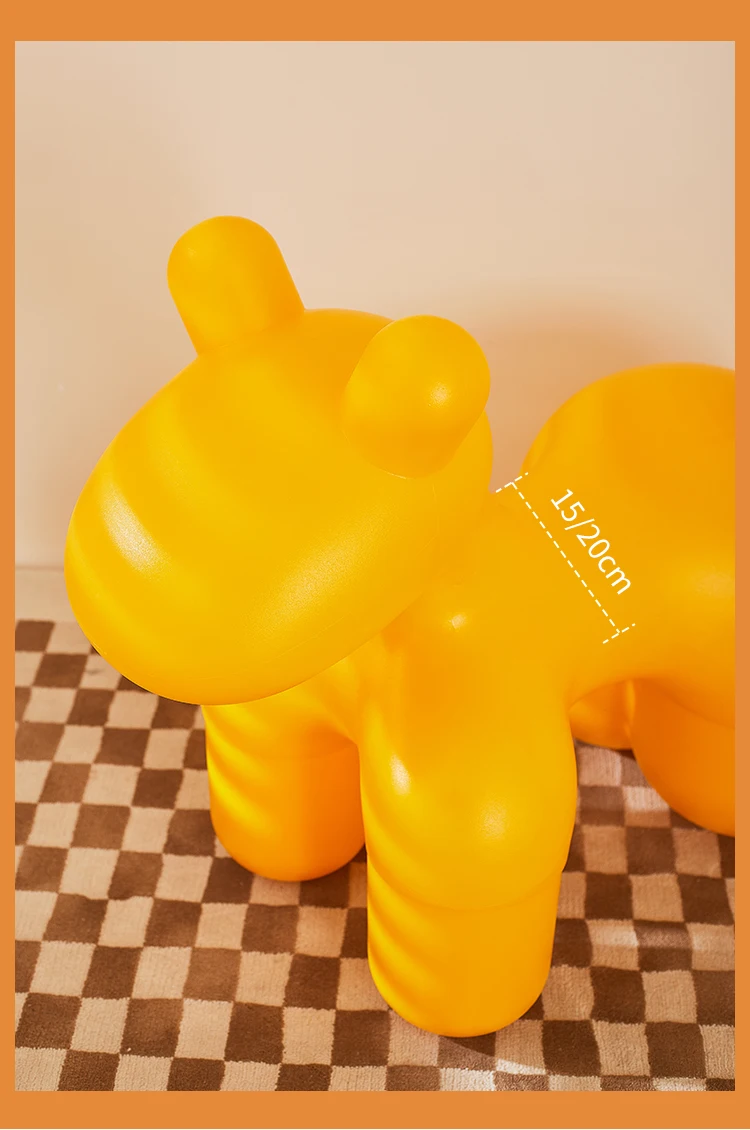 Large Cartoon Children's Chair Living Room Furniture Creative Animal Stool Cashmere Hippo Chair Home Decor Shoe Changing Stool