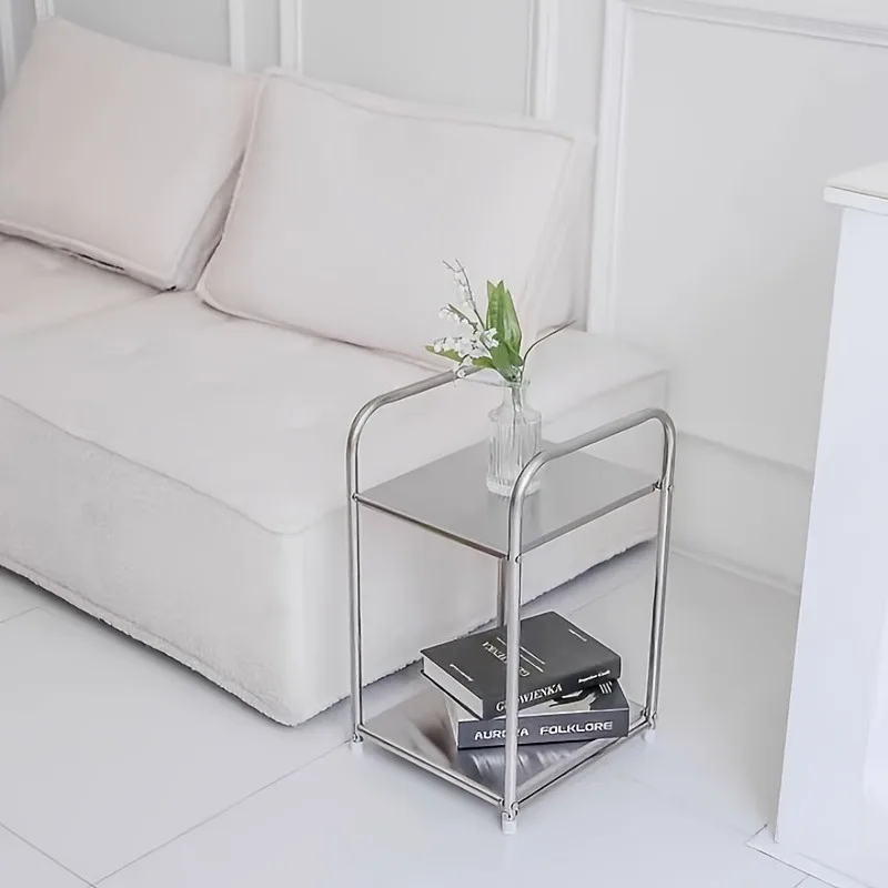Retro Industrial Style Stainless Steel Edge Table - Multifunctional Sofa Cabinet, Nordic Minimalist Design, Simple and Durable