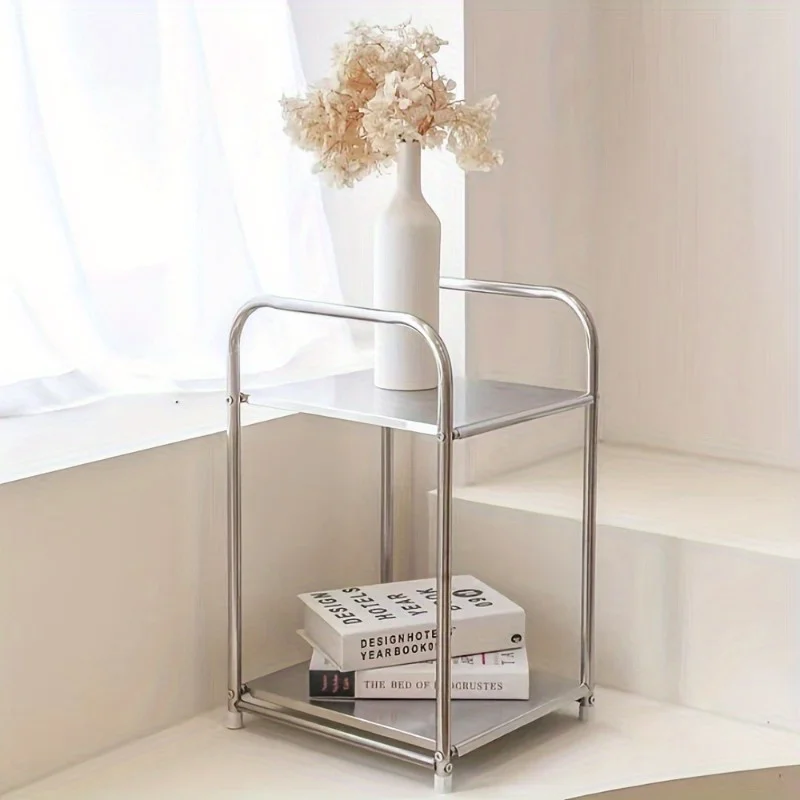 Retro Industrial Style Stainless Steel Edge Table - Multifunctional Sofa Cabinet, Nordic Minimalist Design, Simple and Durable