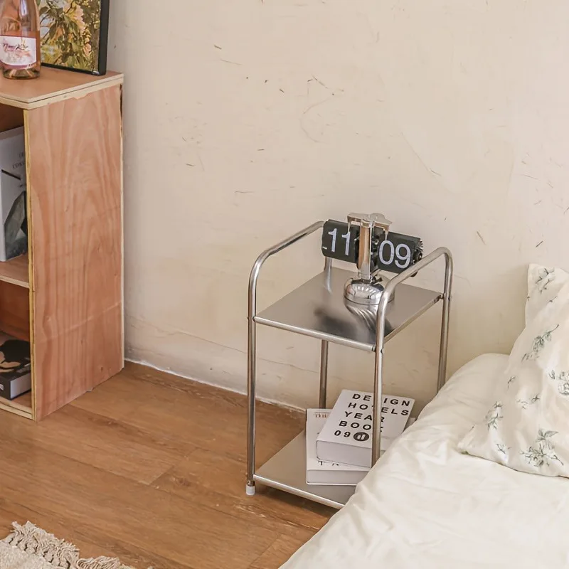 Retro Industrial Style Stainless Steel Edge Table - Multifunctional Sofa Cabinet, Nordic Minimalist Design, Simple and Durable