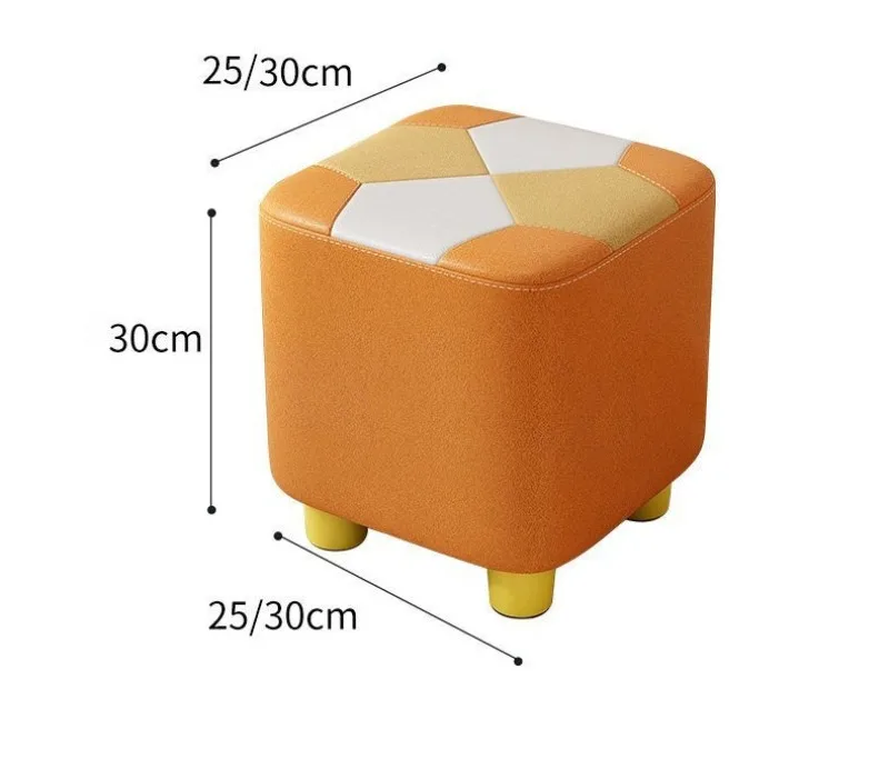 Wooden Waterproof Square Living Room Stools Colorful Creative Design Soft Bedroom Ottoman Simple Cute Modern Home Furniture