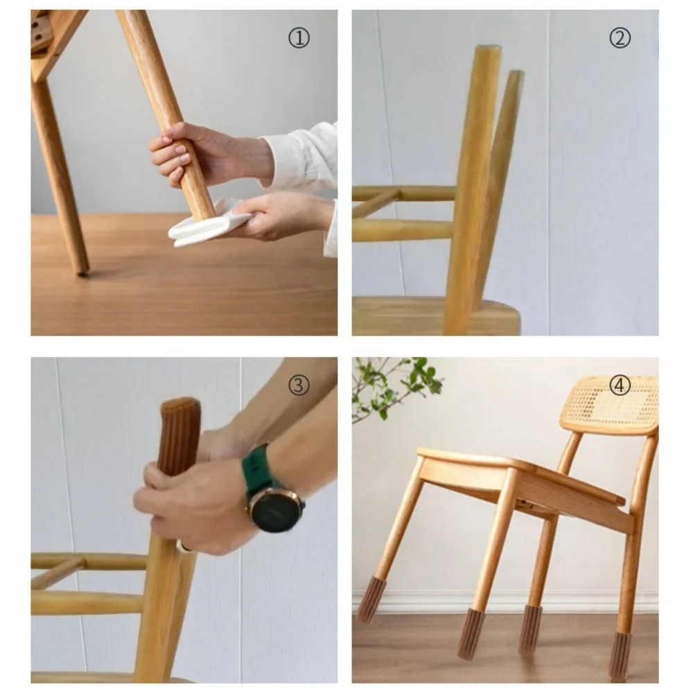 16PCS Knitted Chair Leg Silent Protection Cover Door Handle Wear Resistant Anti Slip Floor Scratch Protection Furniture Foot Mat