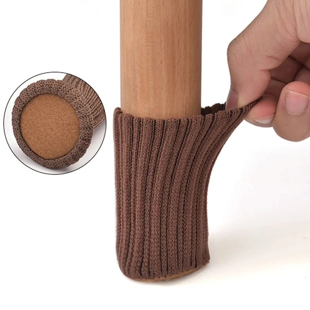 16PCS Knitted Chair Leg Silent Protection Cover Door Handle Wear Resistant Anti Slip Floor Scratch Protection Furniture Foot Mat