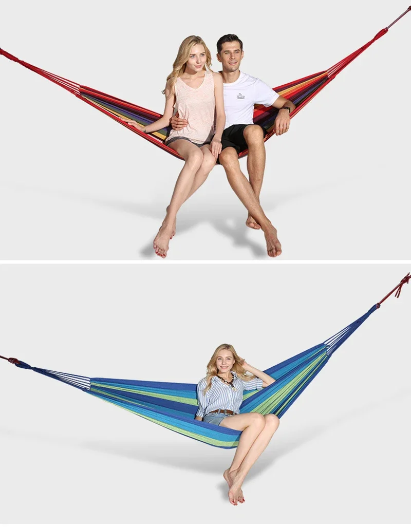 Hammock Leisure Durable Single Travel Swing Chair Hanging Bed Casual Hammocks For Patio Garden Backyard Outdoor Indoor With Bag
