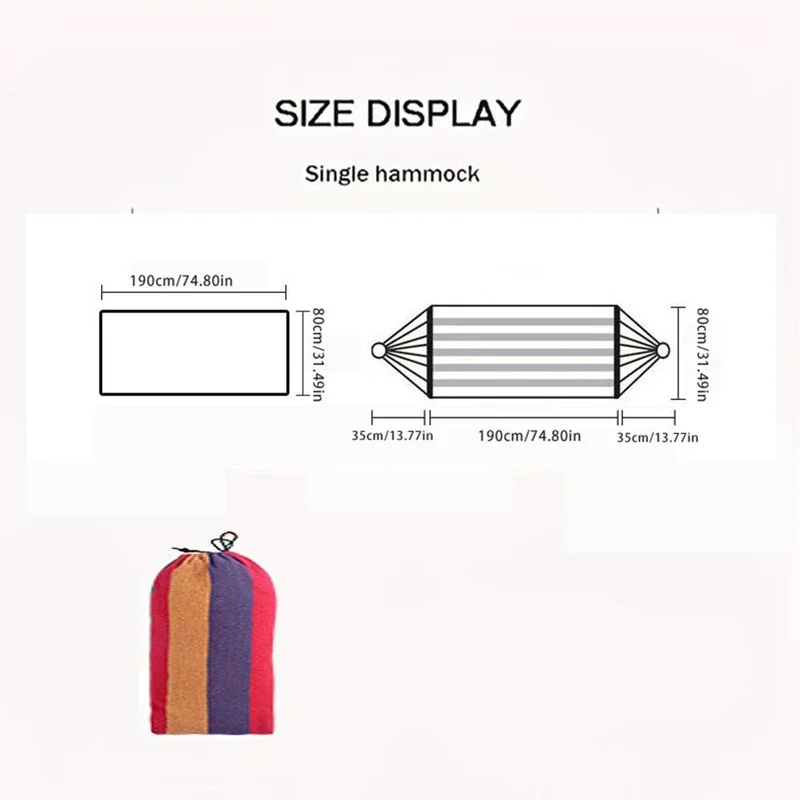 Hammock Leisure Durable Single Travel Swing Chair Hanging Bed Casual Hammocks For Patio Garden Backyard Outdoor Indoor With Bag