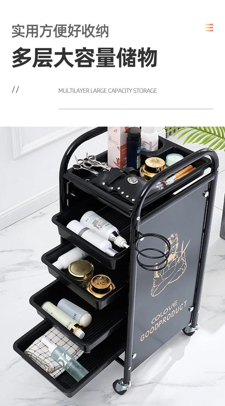 Trolley for Hairdresser Barberia Multi-purpose Organizer Professional Hairdressing Trolley To Transport Things Barber Furniture