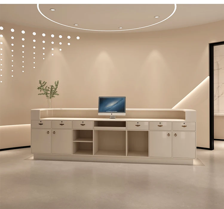 Beauty salon simple cream wind checkout page medical beauty dental clinic bar table clothing store yoga studio company front des
