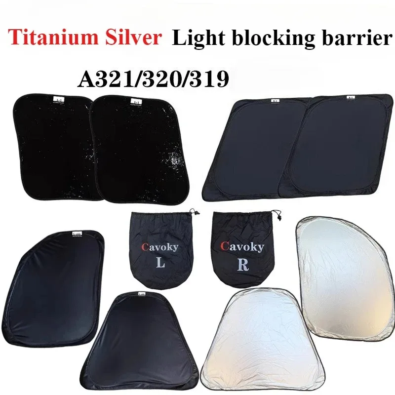 Airbus A320 321 sunshade, titanium silver portable, foldable sun shield, UV protection, sun protection, heat insulation