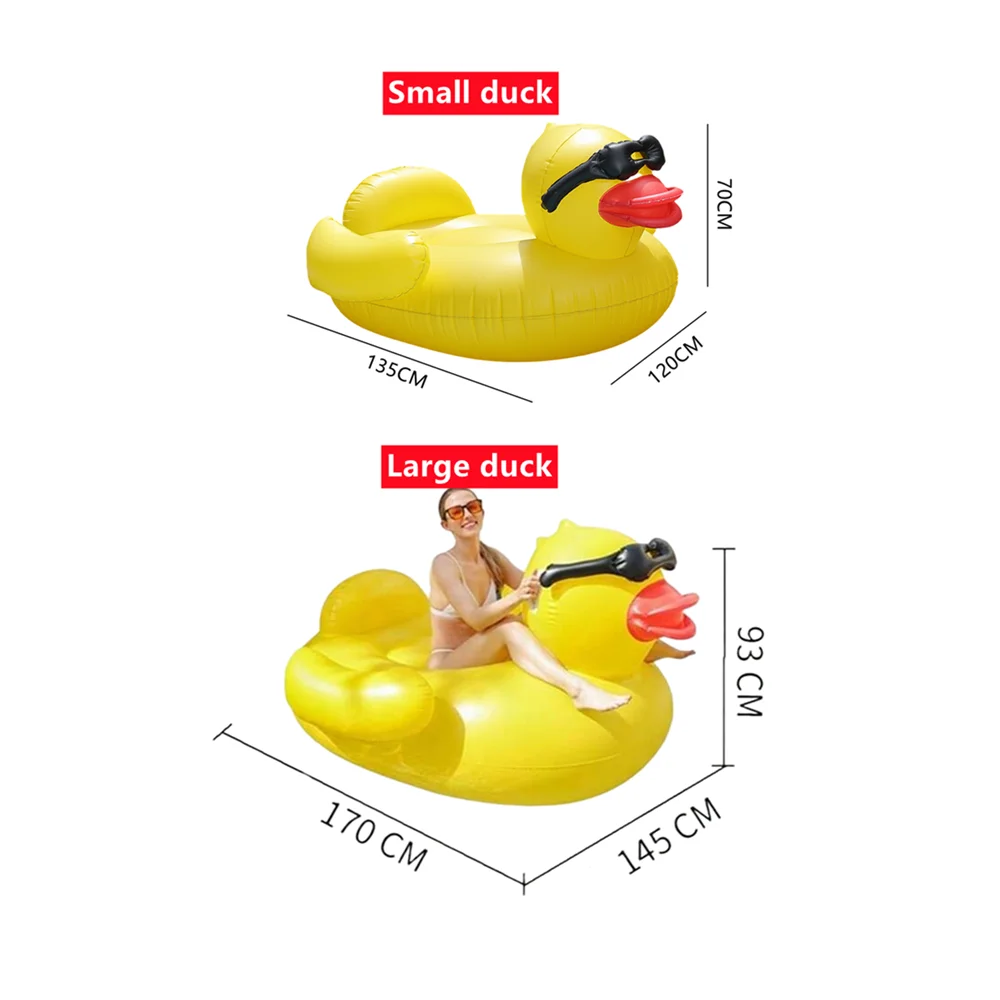 Thickened Swimming Pool Floating Bed Air Mattress Giant Duck Inflatable Pool Water Lounge Chair Suitable For Pool & Beach Party