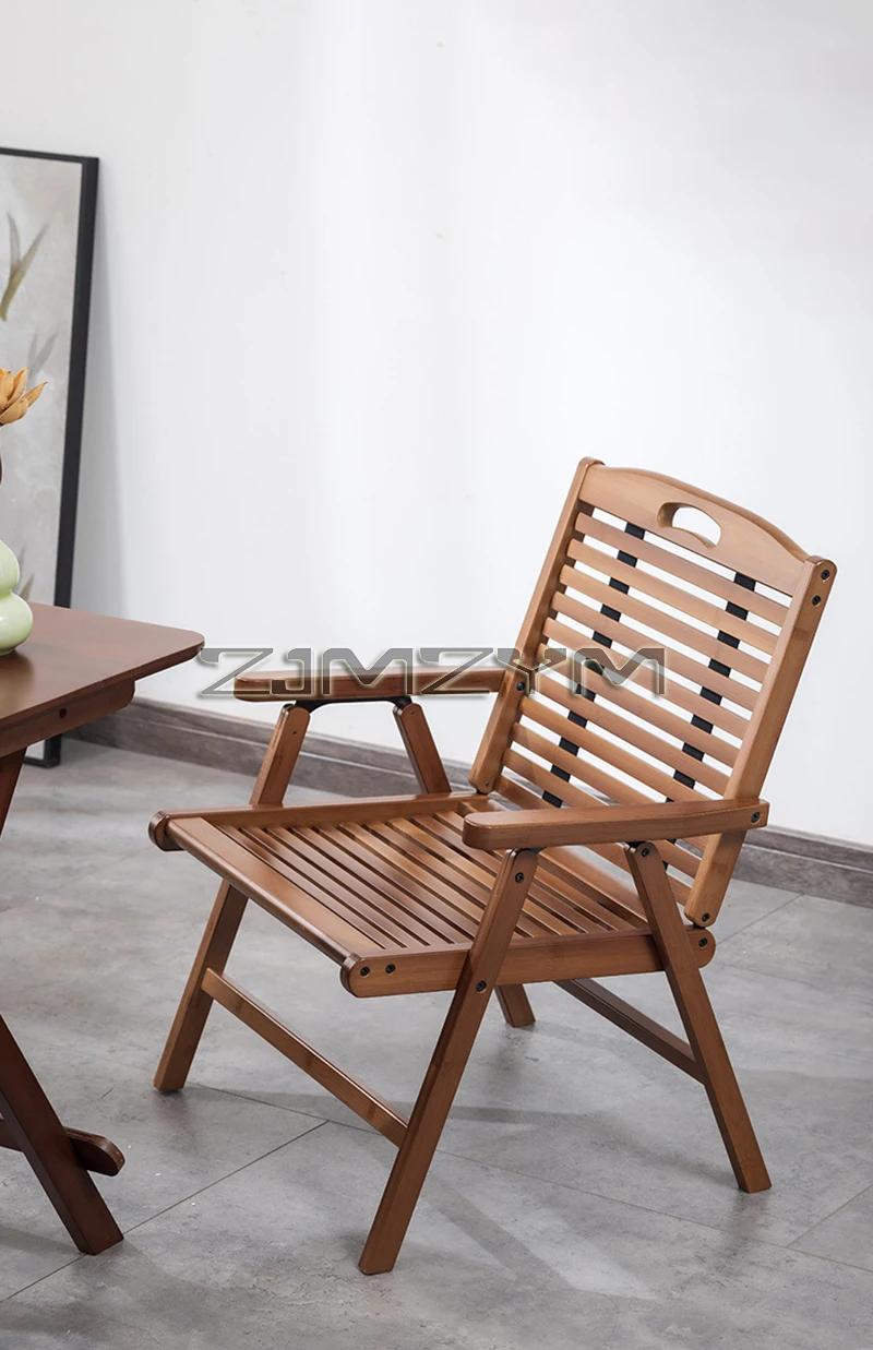 Outdoor Portable Folding Camping Chair Bamboo Summer Leisure Picnic Chair Home Balcony Back Nap Lounge Chair