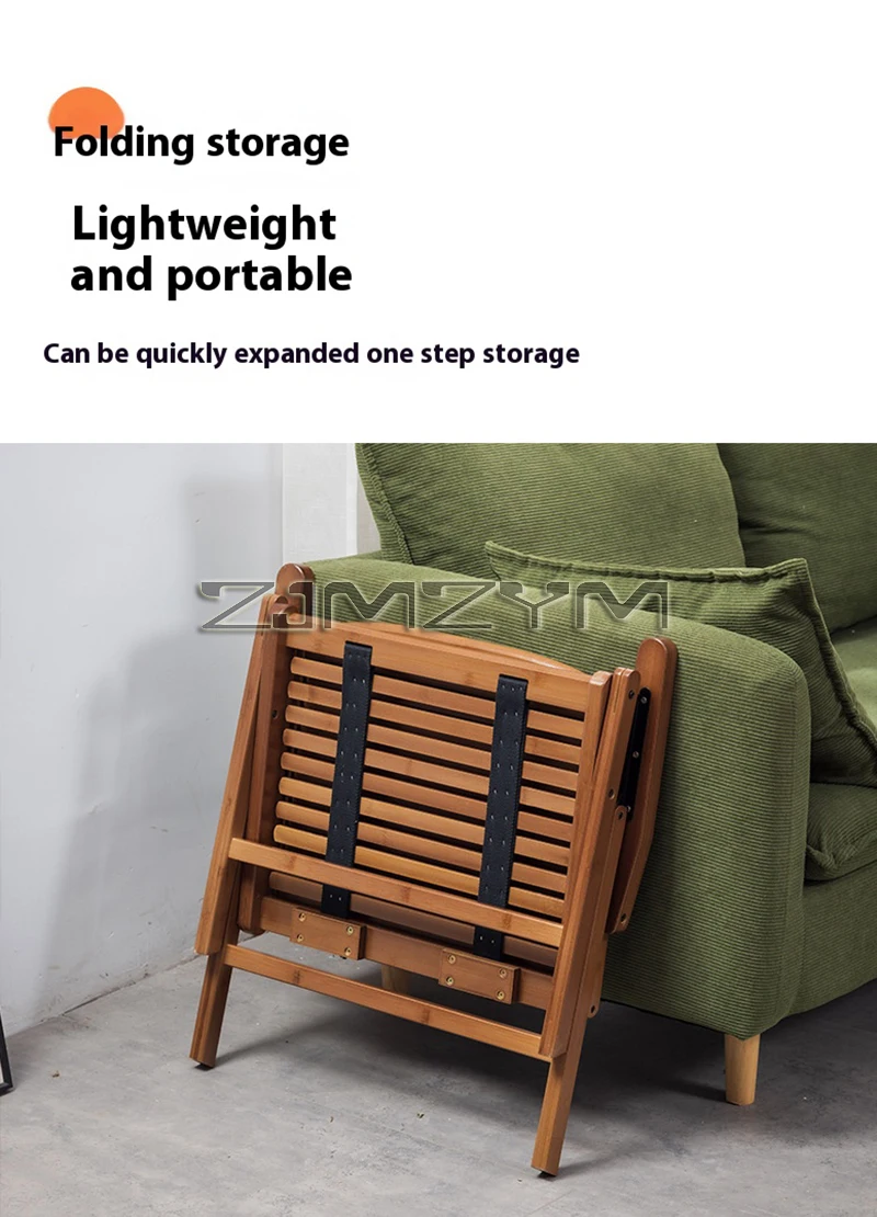 Outdoor Portable Folding Camping Chair Bamboo Summer Leisure Picnic Chair Home Balcony Back Nap Lounge Chair