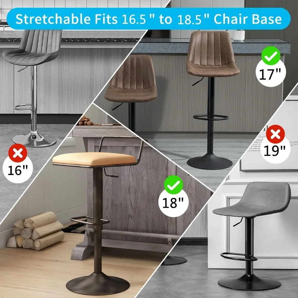 2PCS Bar Stools Leg Protectors Ring Stretchable Silicone Non-Slip Chair Leg Protector Chair Footrest Bottom Pads Protect Floor