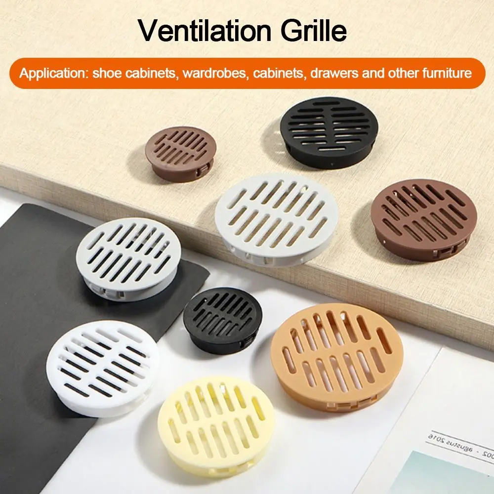 4Pcs Round Cabinet Air Duct Vent Plastic Louver Mesh Hole Plug Decoration Cover Wardrobe Grille Ventilation Systems 35/50mm