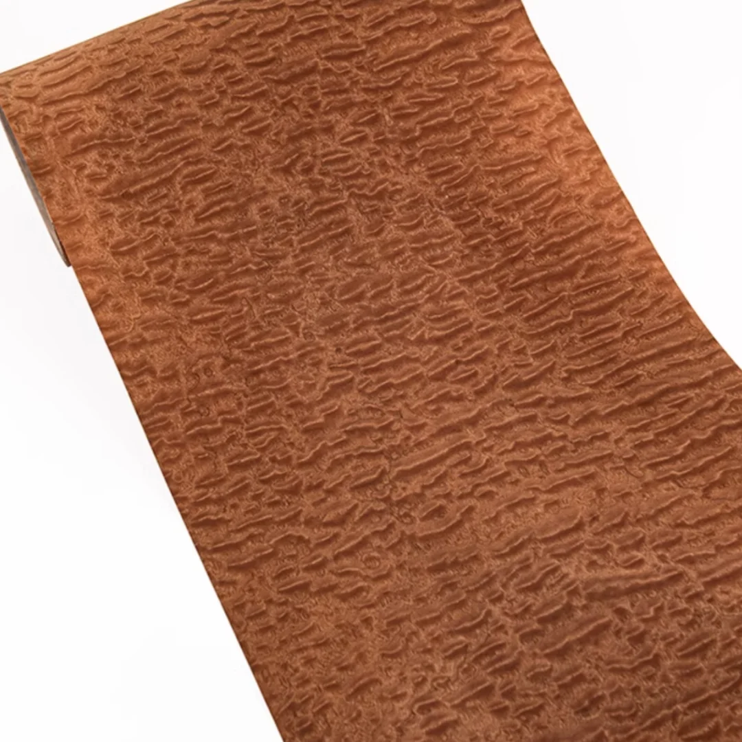 Length:2meter Width:280mm T:0.3mm Thin Natural Spherical Sapele Solid Wood Veneer Sheet Ideal for Furniture Home DIY Door Decor