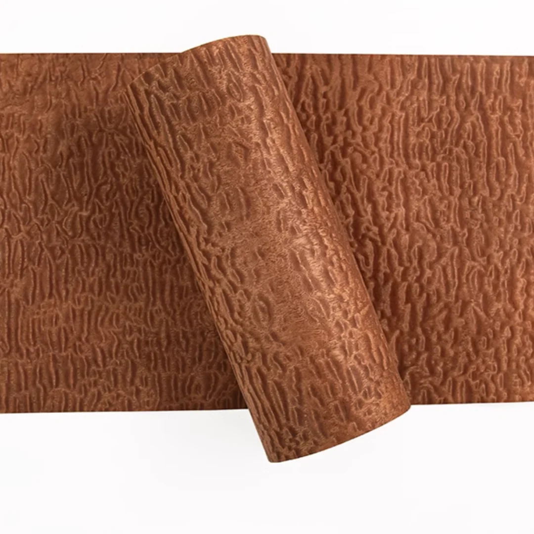 Length:2meter Width:280mm T:0.3mm Thin Natural Spherical Sapele Solid Wood Veneer Sheet Ideal for Furniture Home DIY Door Decor