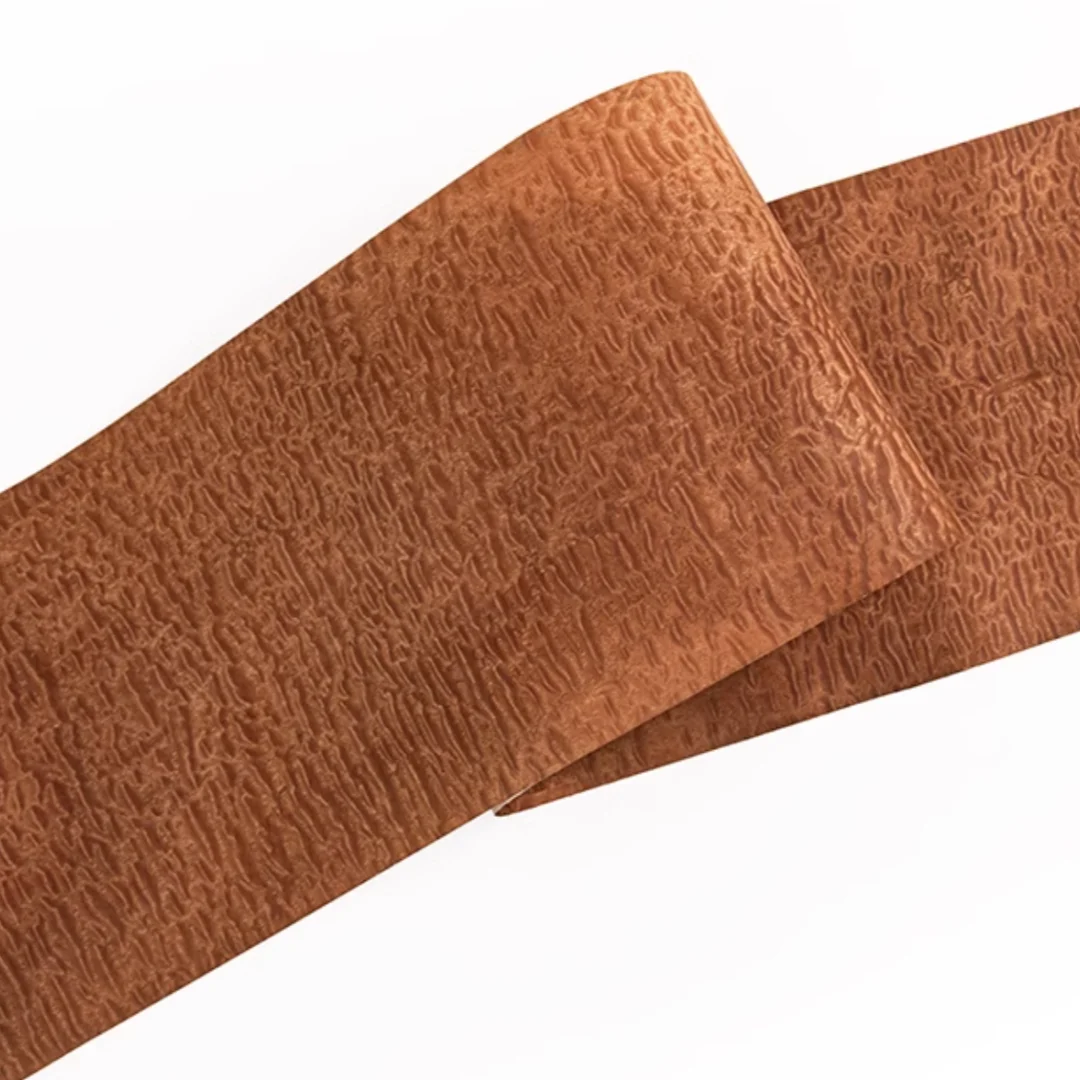 Length:2meter Width:280mm T:0.3mm Thin Natural Spherical Sapele Solid Wood Veneer Sheet Ideal for Furniture Home DIY Door Decor