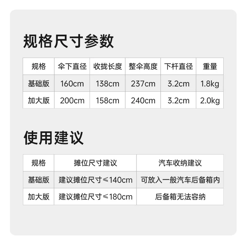 DurableOutdoor Sun Umbrella Stall Special Umbrella Camping Shading Portable Parasol