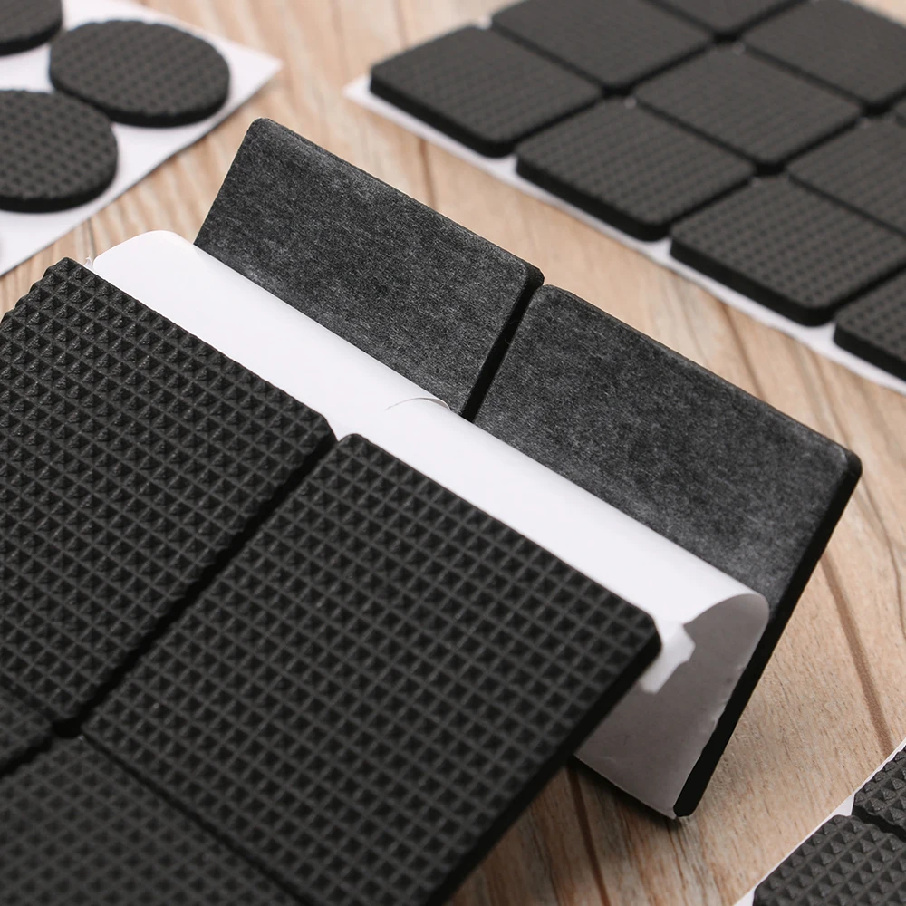 1/2/6/15/24PCS Anti Noisy Self-adhesive Furniture Leg Pads Anti-slip Rub Mat Soft Thickening Geometric Shape Floor Protector