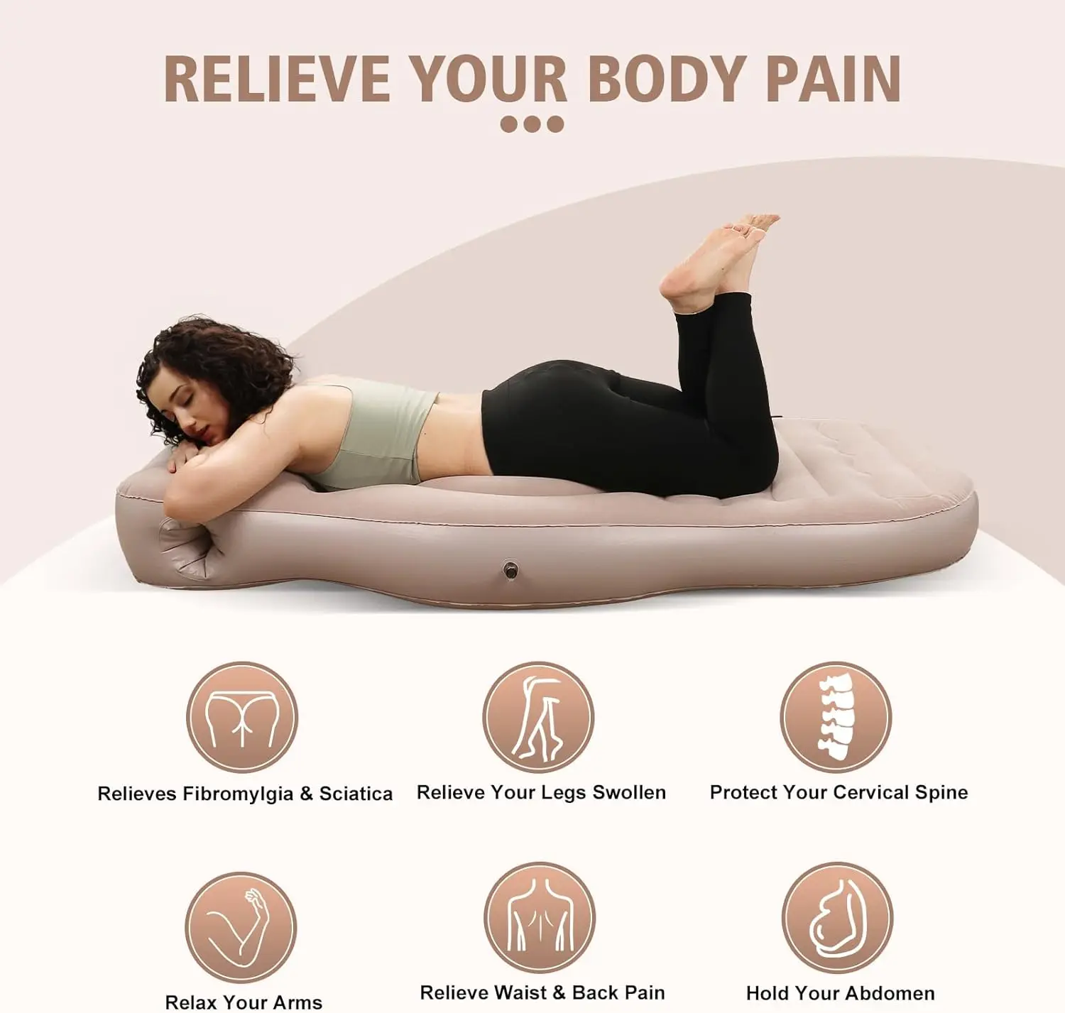 Inflatable Pregnant Woman Yoga Mat With Abdominal Hole Relaxation Lying Sleeping Mat Travel Portable Meble Ogrodowe Soft