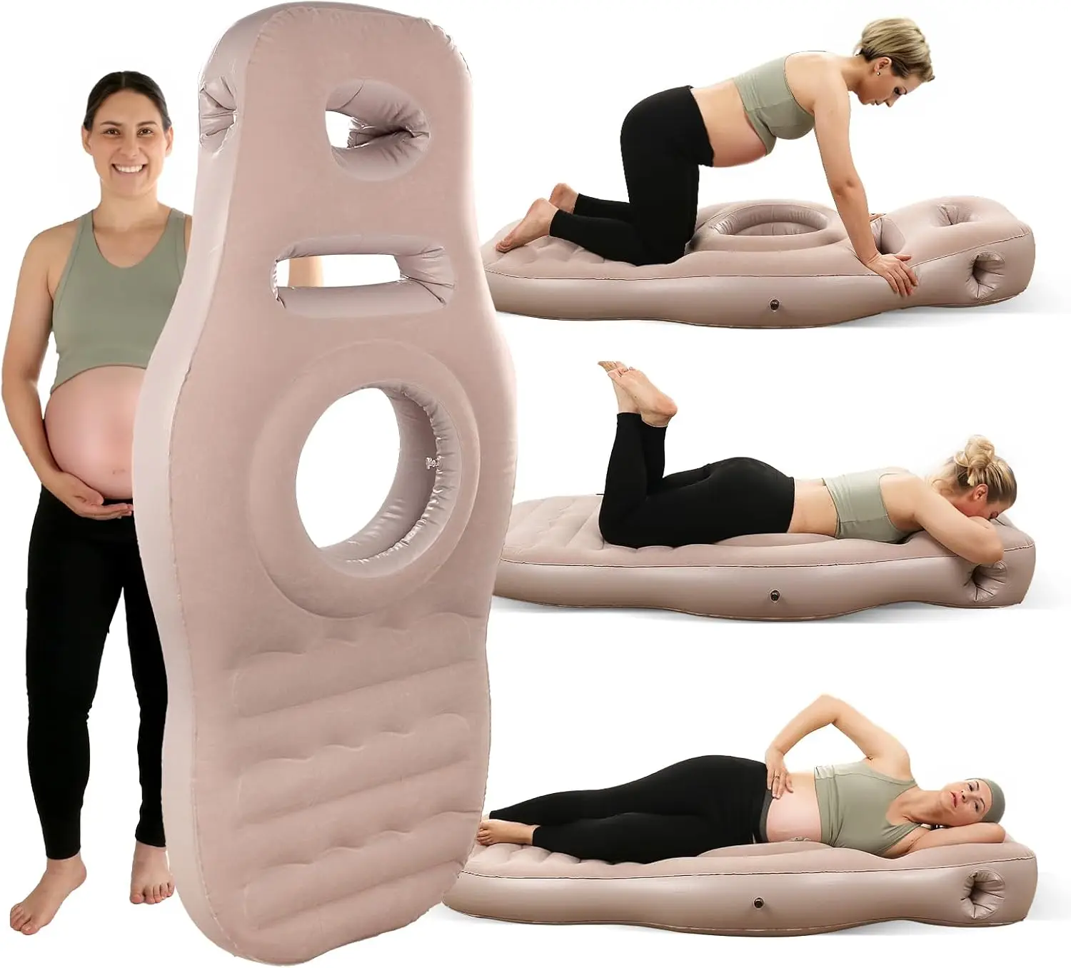 Inflatable Pregnant Woman Yoga Mat With Abdominal Hole Relaxation Lying Sleeping Mat Travel Portable Meble Ogrodowe Soft