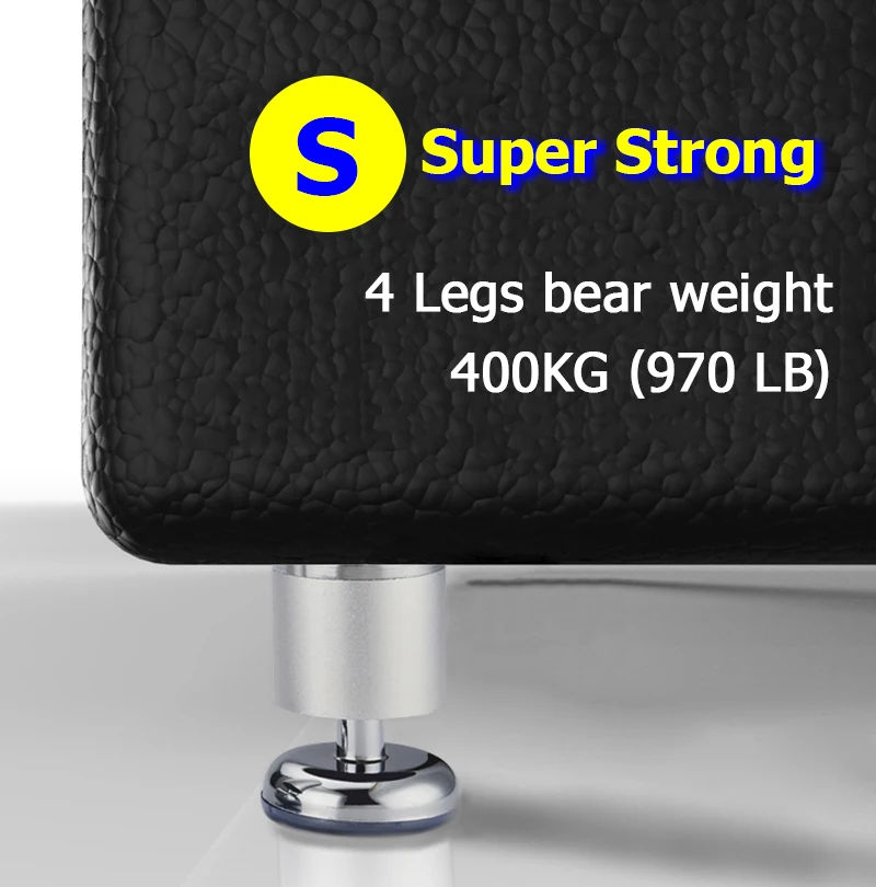 KAK 4pcs Aluminum Alloy Furniture Legs Adjustable Sofa Leg Table Feet Replacement 6-30CM Heavy Duty 400KG Furniture Support Leg
