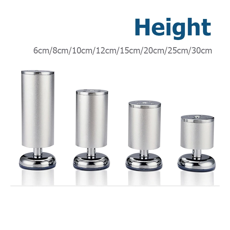 KAK 4pcs Aluminum Alloy Furniture Legs Adjustable Sofa Leg Table Feet Replacement 6-30CM Heavy Duty 400KG Furniture Support Leg