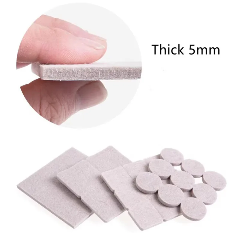 128-18Pcs Thicken 5mm Felt Chair Leg Pads Self Adhesive Furniture Mute Non-slip Anti-collision Gasket Wood Floor Protectors Mats