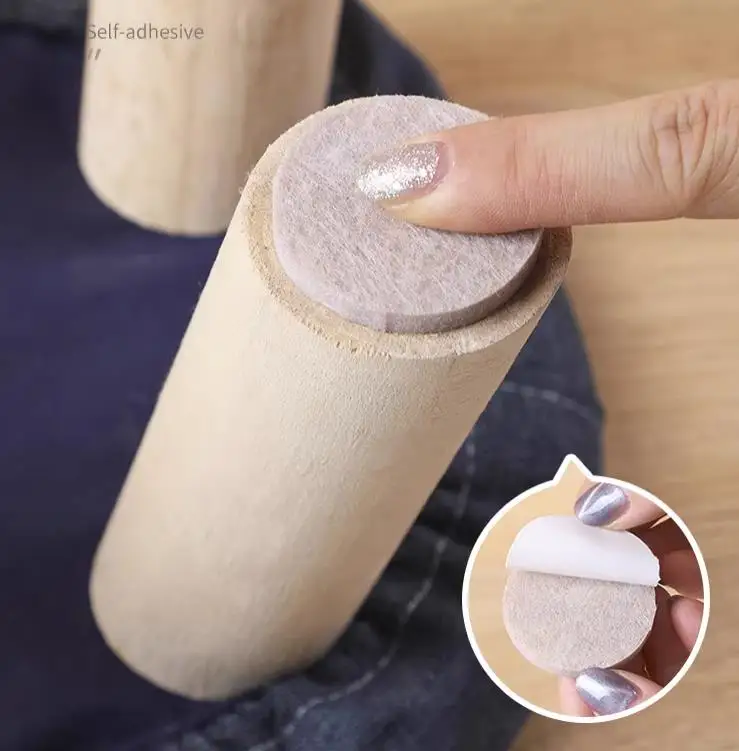 128-18Pcs Thicken 5mm Felt Chair Leg Pads Self Adhesive Furniture Mute Non-slip Anti-collision Gasket Wood Floor Protectors Mats