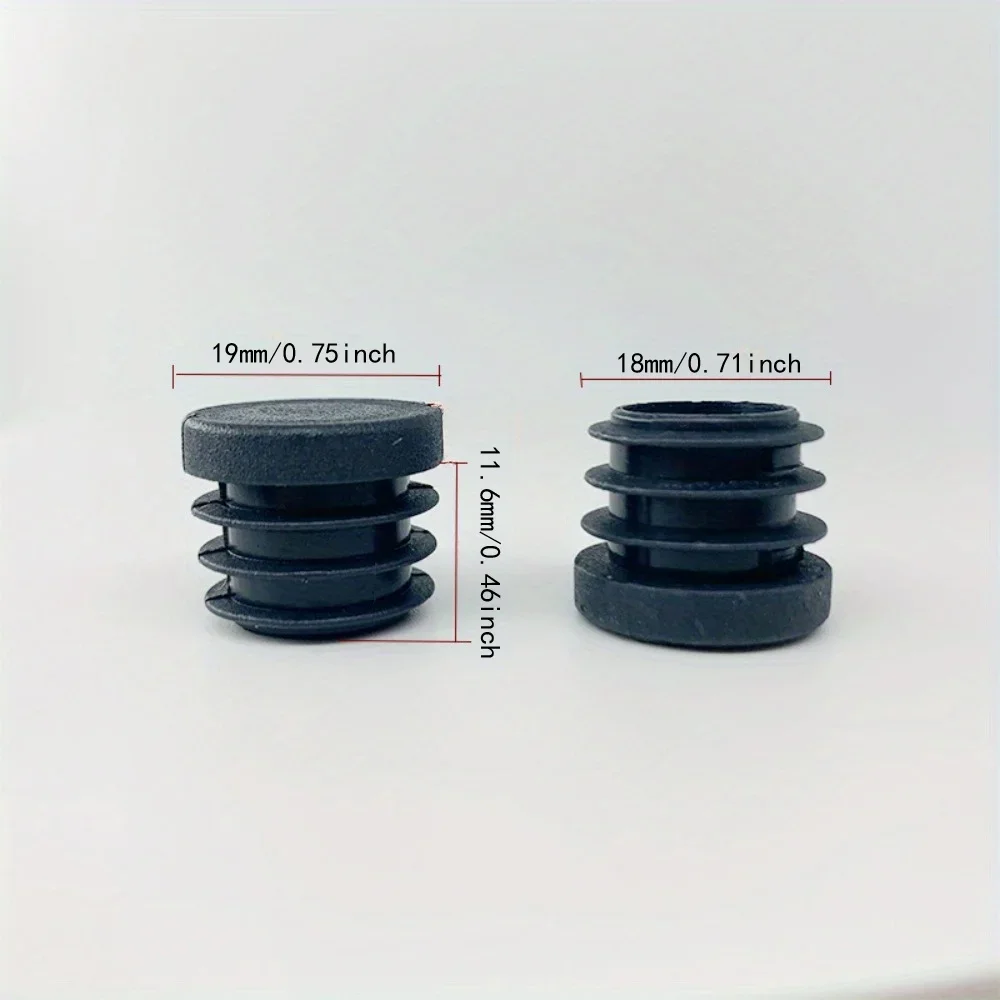 12 Pcs 10/19-50 mm Round Plastic Hole Plugs Caps ,Inserts for Metal Tubing, Glide Protection from Chair Furniture parts