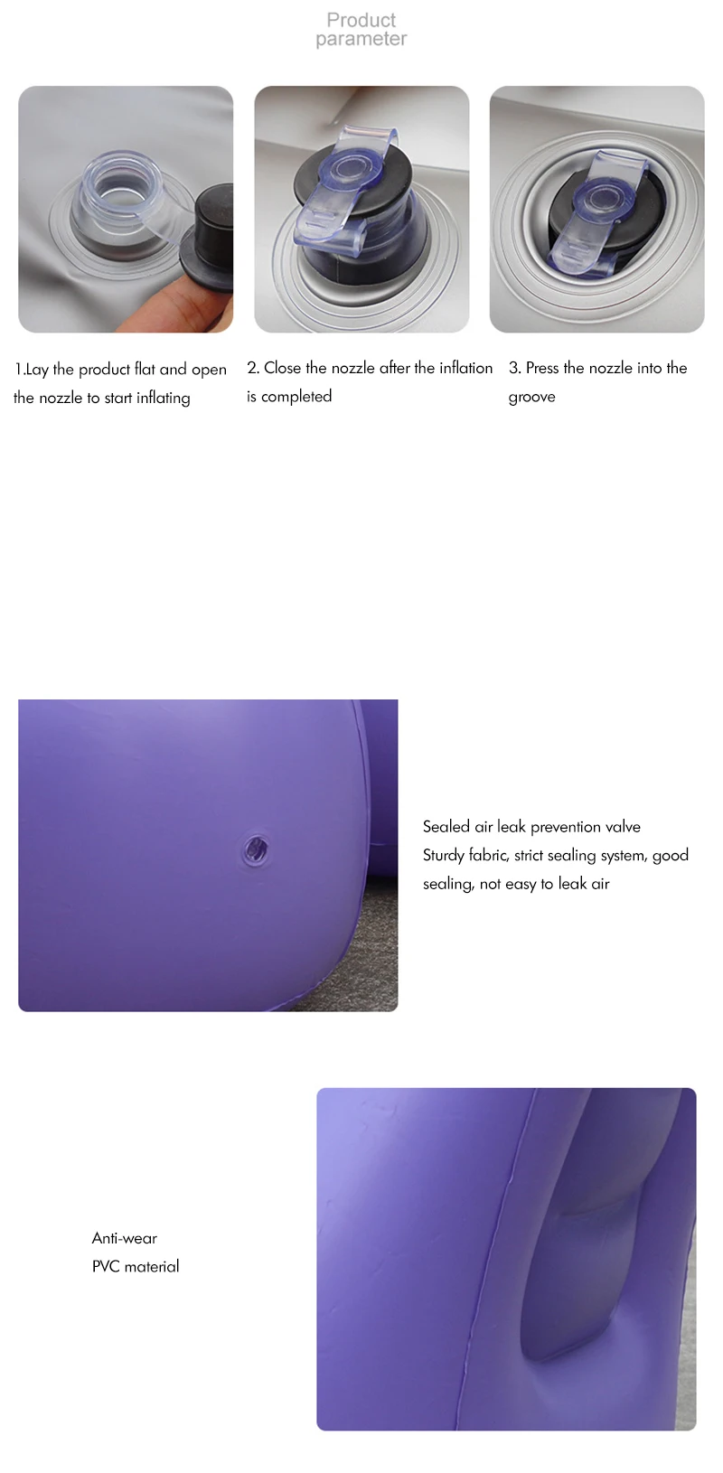 Inflatable Lounges Chair with Ottoman Blow Up Chaise Lounges Air Lazy Sofa Set Portable Inflatable Seats for Indoor & Outdoor