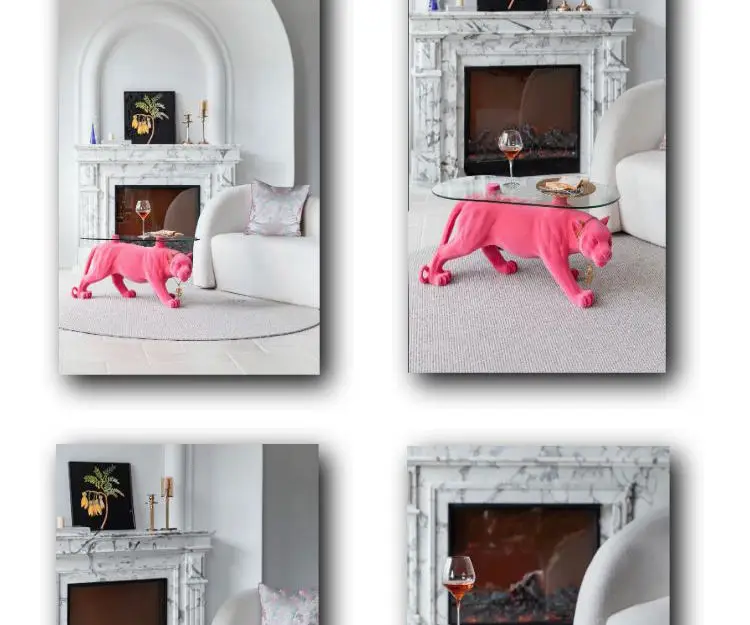 Designer Modern Creative Light Luxury Minimalist Art Animal Leopard Home Living Room Small Apartment Coffee Table