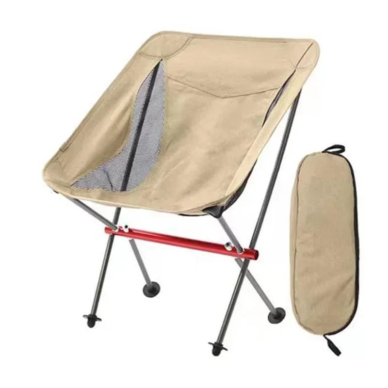 Portable Aluminum Alloy Moon Chair Outdoor Dining Camping Leisure Backrest Beach Camping Chair Foldable Handbag Fishing Chair