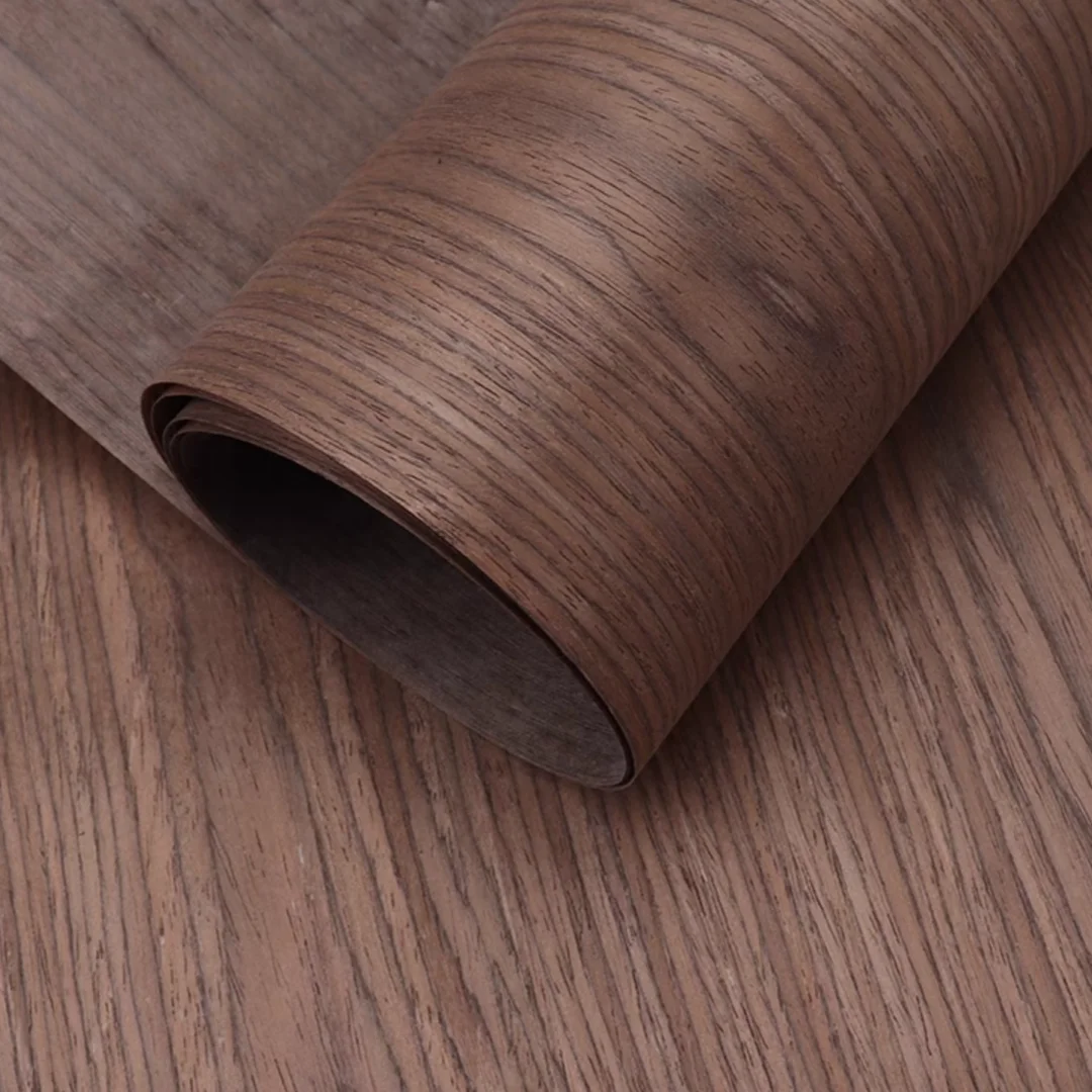 Size:2.5x0.58meter Thick:0.2mm Black Walnut Grain Tech Wood Veneer Furniture DIY Home Decoration Speaker Veneering