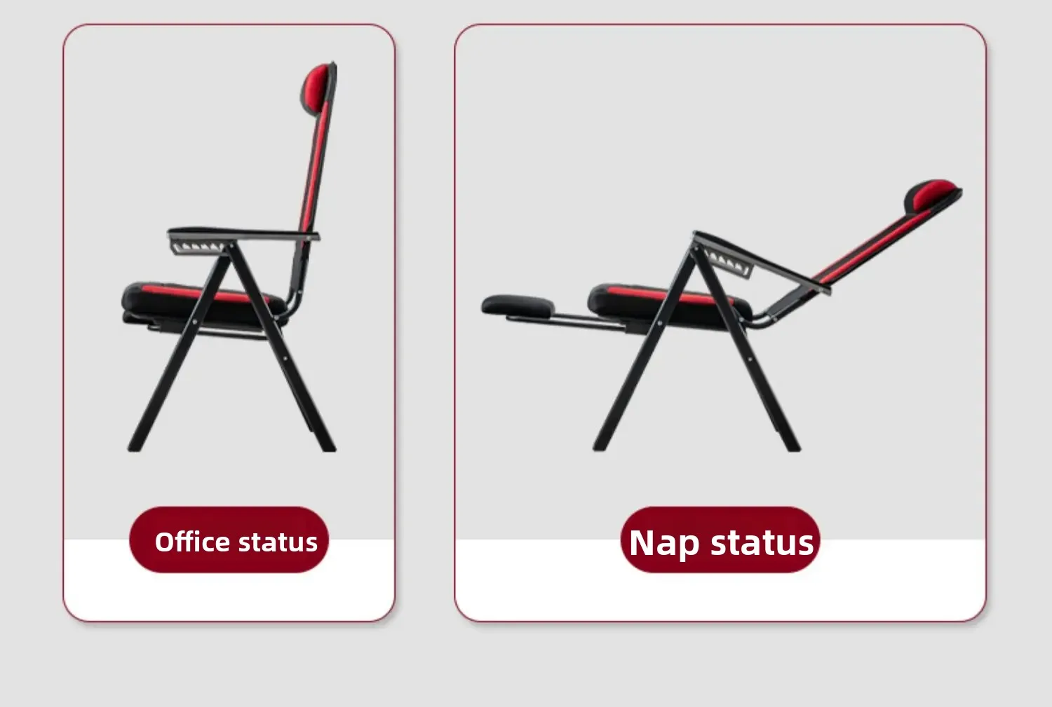 Ergonomic Office Gaming Chair Reclining Computer Desk Chair with Support Foldable Task Chair for Home Office Chaise Lounge