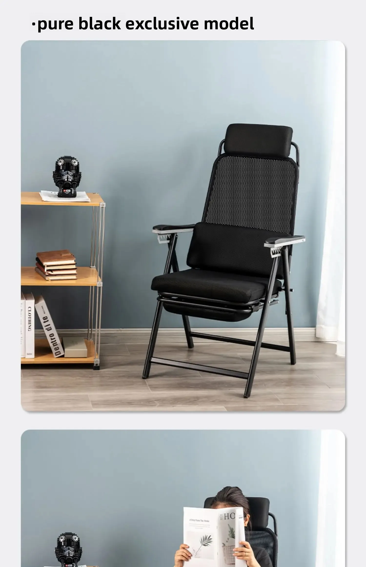 Ergonomic Office Gaming Chair Reclining Computer Desk Chair with Support Foldable Task Chair for Home Office Chaise Lounge