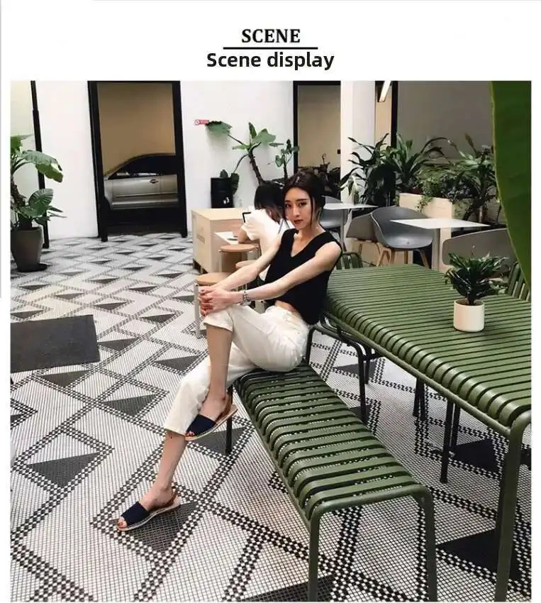 Modern Simple Courtyard Outdoor Tables and Chairs Milk Tea Shop Cafe Wrought Iron Color Outdoor Tables and Leisure Beach Chairs